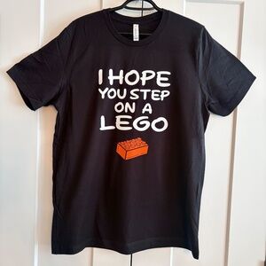 Funny Dad Shirt, I Hope You Step On A Lego, Funny Graphic T-Shirt, Mens, L, NEW